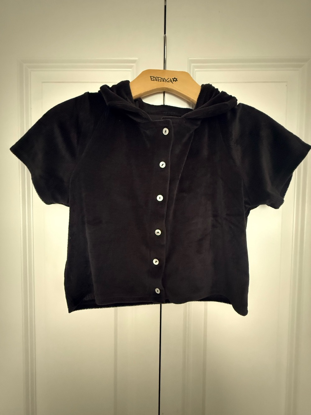 Short-Sleeve Button-Down Top